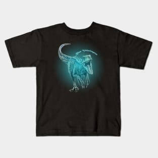 Blue Velociraptor Kids T-Shirt